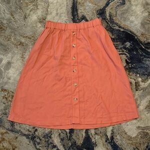 Liz Claiborne Linen Blend Coral Midi  Skirt